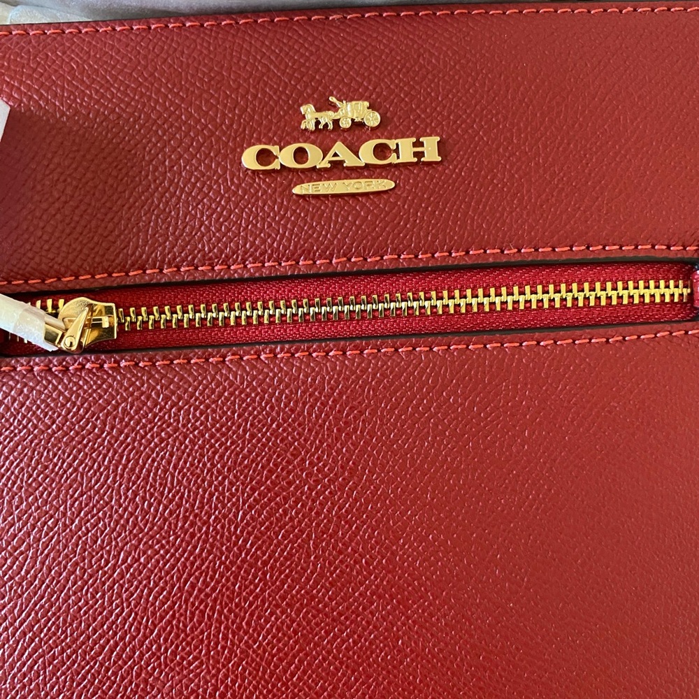 NWT Coach Red Crossbody Bag with Gold Accents - Picture 7 of 8